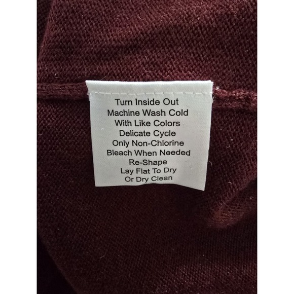 Joseph Abboud Extra Fine Merino Wool Polo Sweater Collar Pullover sz XXL Moroon - Picture 4 of 5